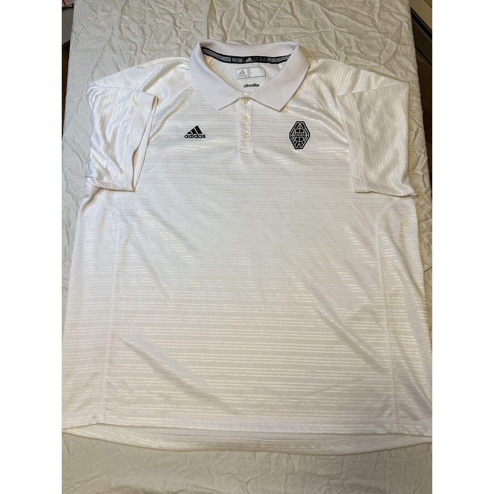 Rare Adidas Uprising Golf Polo ClimaLite White Athletic Dry Fitting Mens 2XL